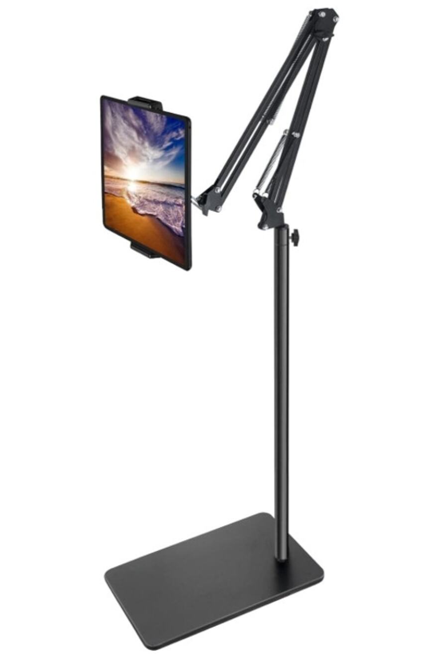 Tablet Floor Stand Overhead Bed Mount for iPad iPhone Kindle Adjustable Arm